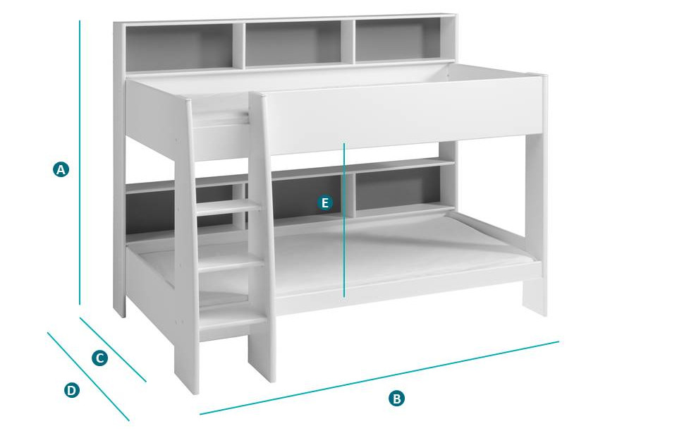 Tam Tam White And Oak Bunk Bed Sketch