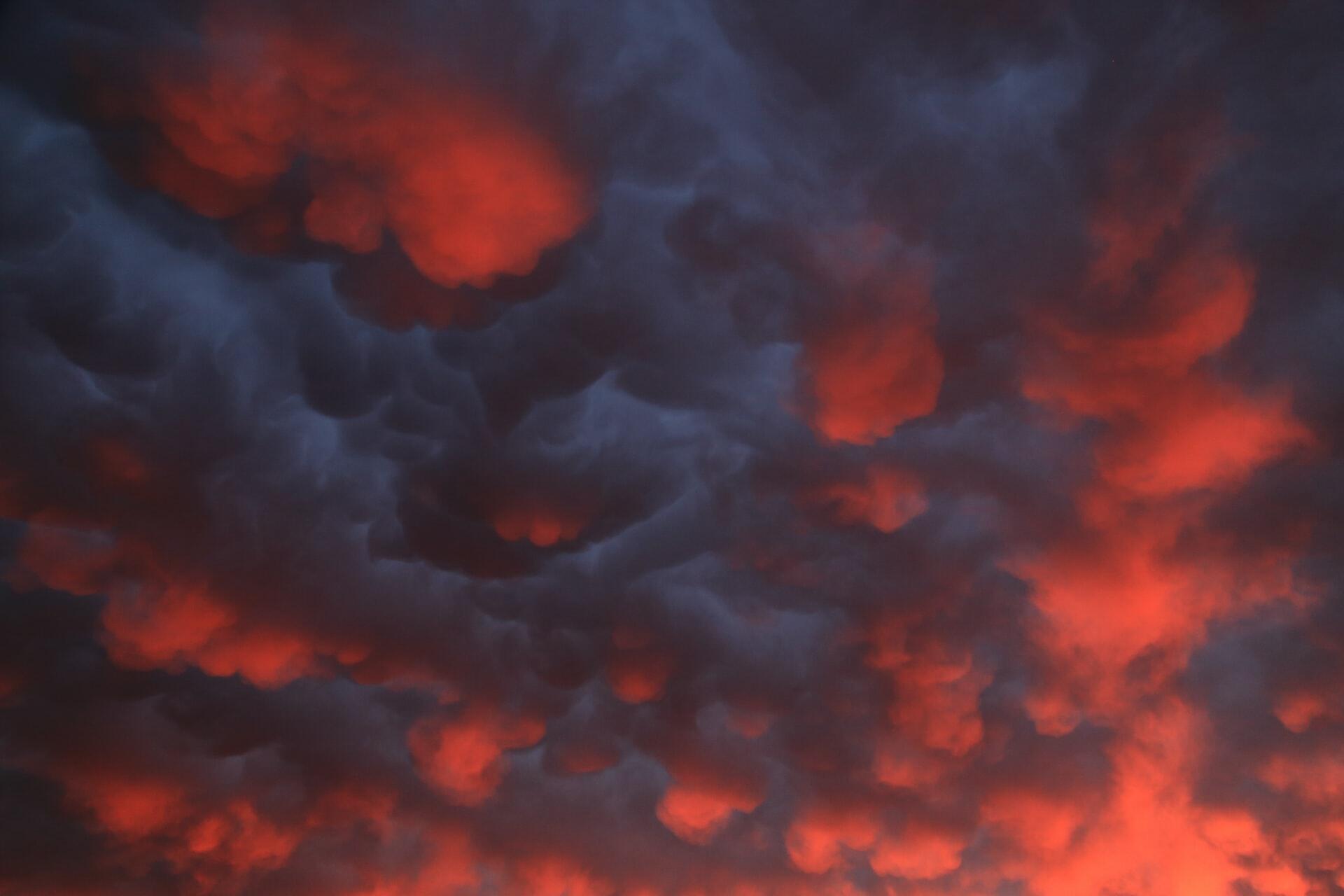 Red clouds