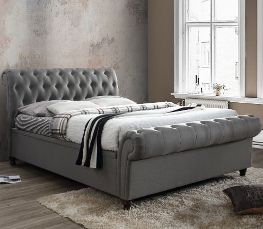 Happy Beds Castello Grey Sleigh Bed