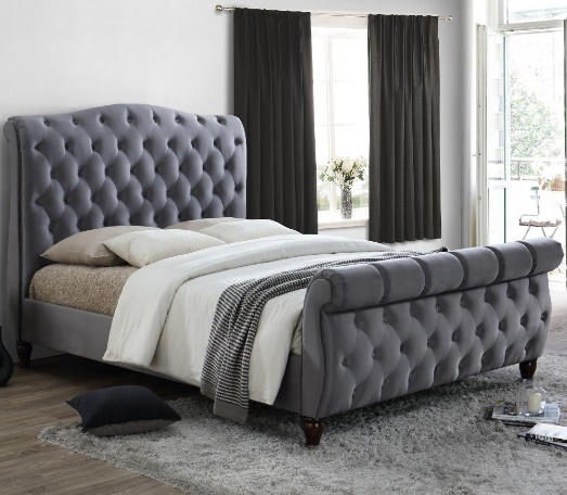 Happy Beds Colorado Grey Sleigh Bed