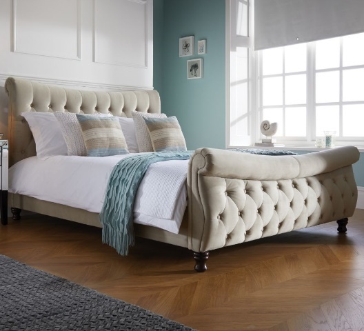 Happy Beds Copenhagen Warm Stone Sleigh Bed