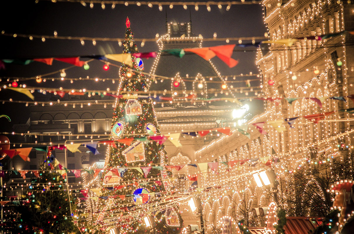 Christmas market lights