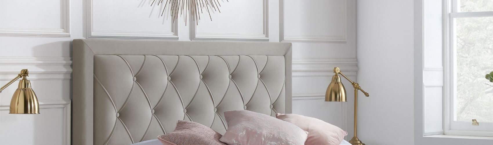 Tufted velvet headboard