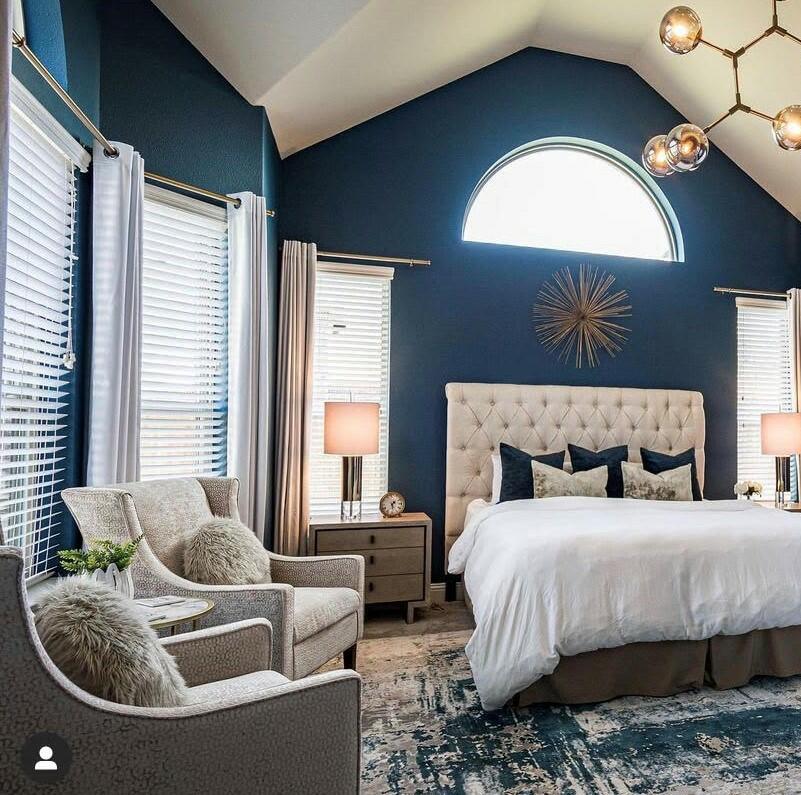 navy blue bedroom