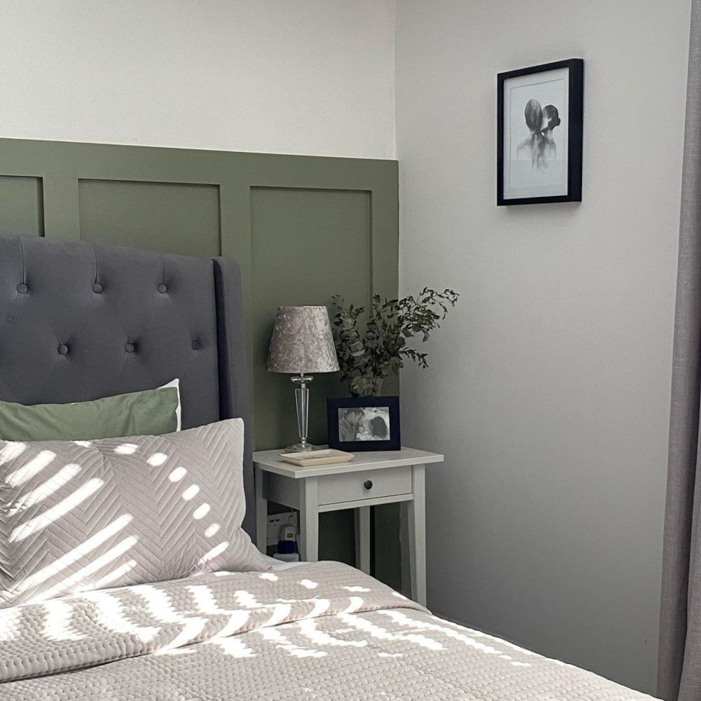 Grey and Green Bedroom