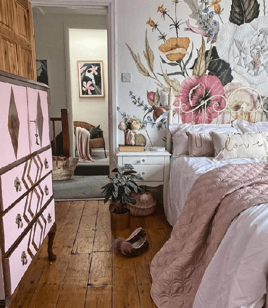 Pink Floral Bedroom
