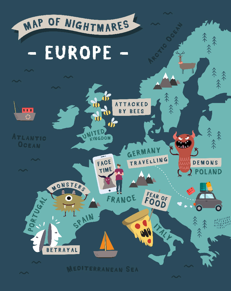 unusual nightmares in Europe infographic