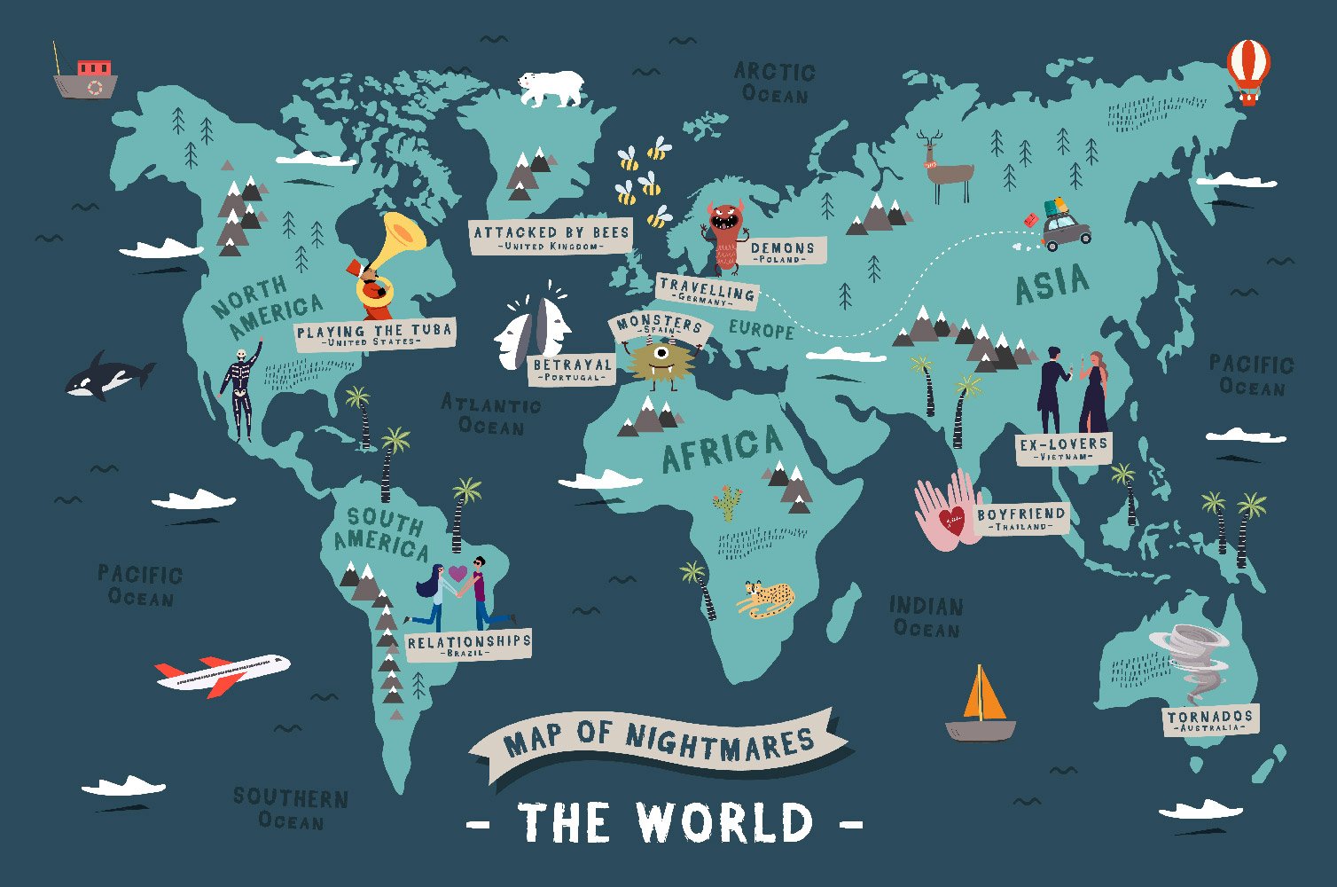 unusual nightmares in the world infographic
