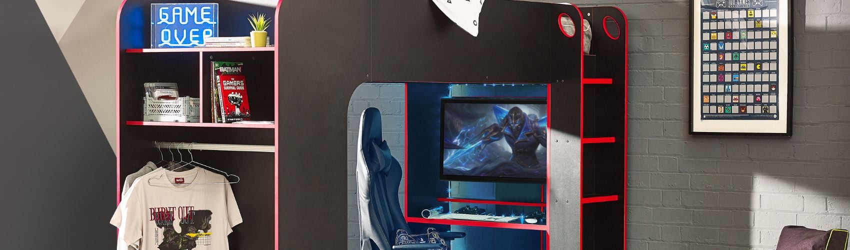 Gaming bed set-up