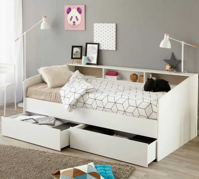 sleep white wooden day bed