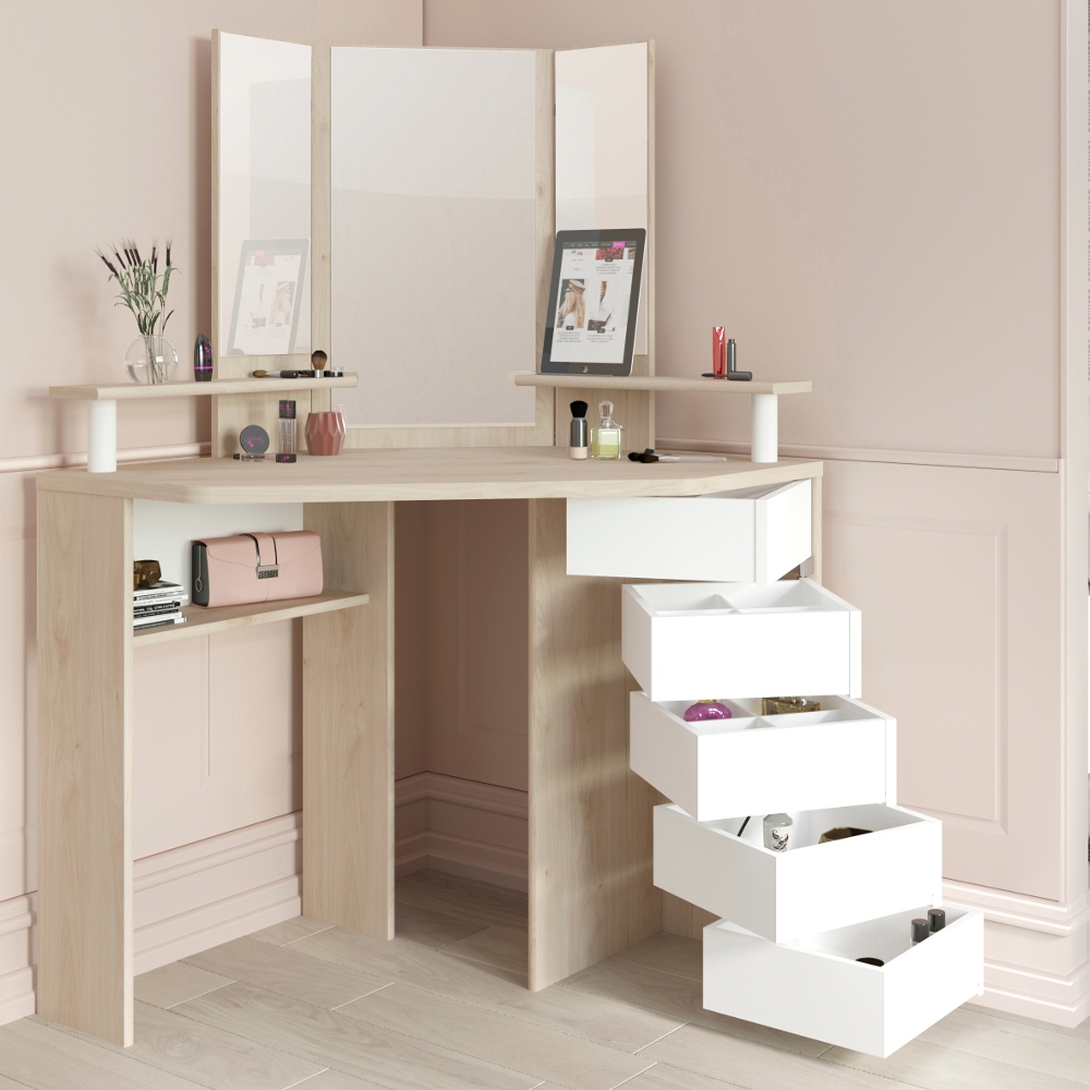 Corner dressing table oak deals