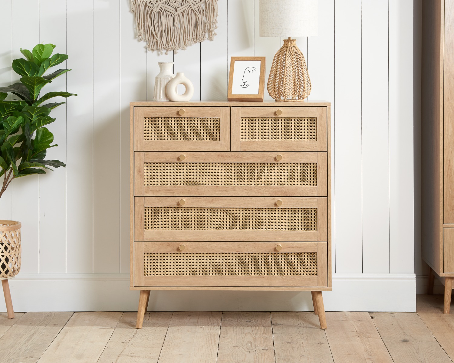 Large rattan sales chest of drawers