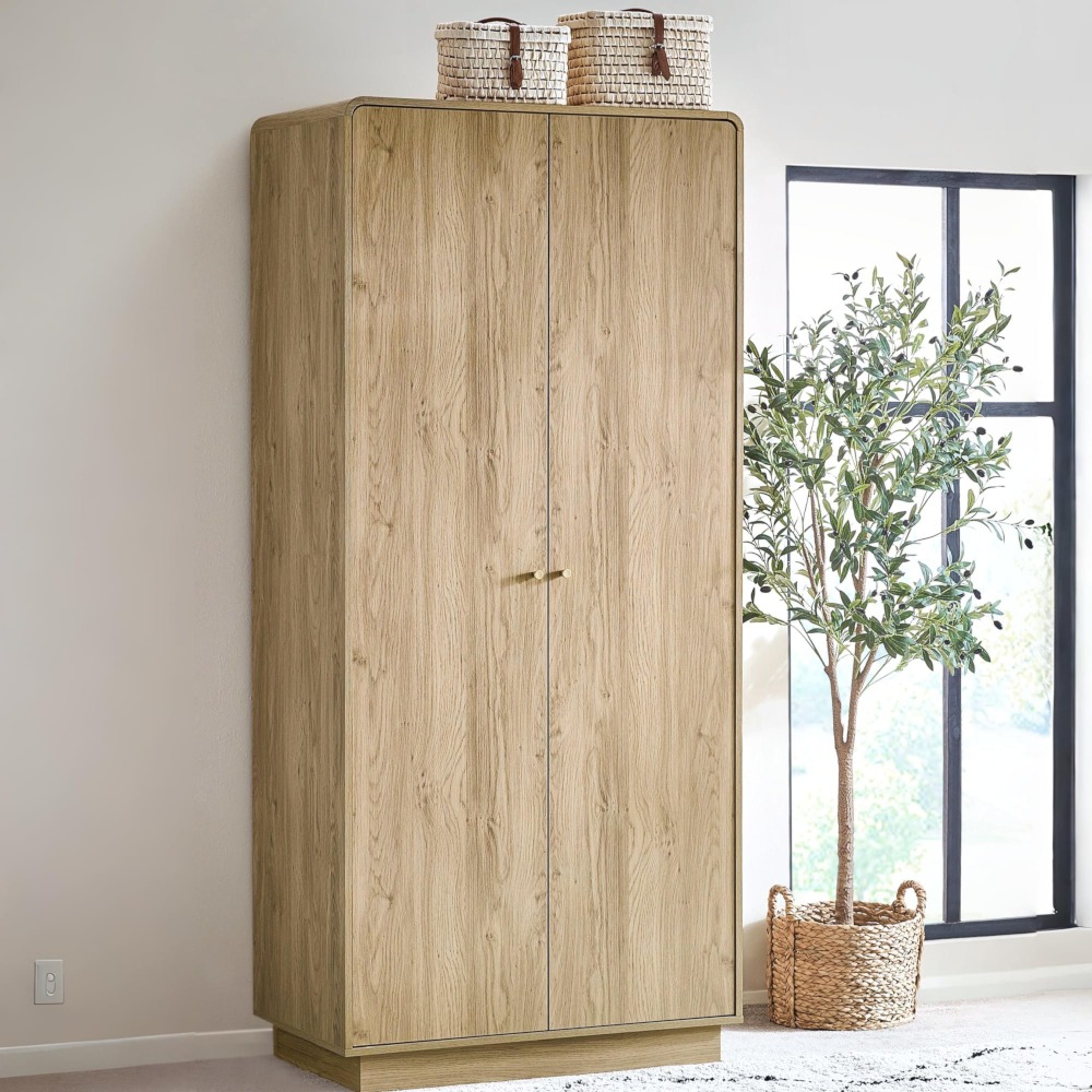 CODE2 ワンドロップ Ingrid Light Oak 2 Door Wardrobe | Happy Beds
