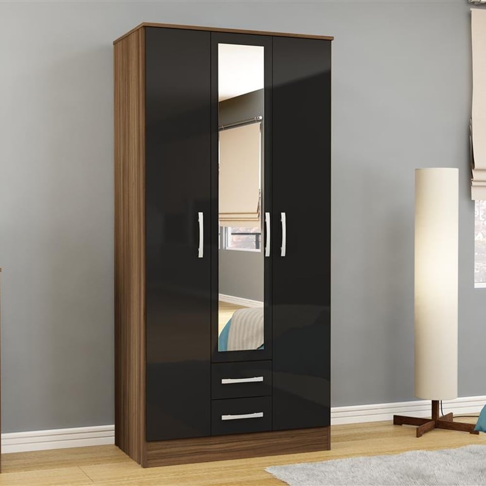 Black and walnut wardrobe sale