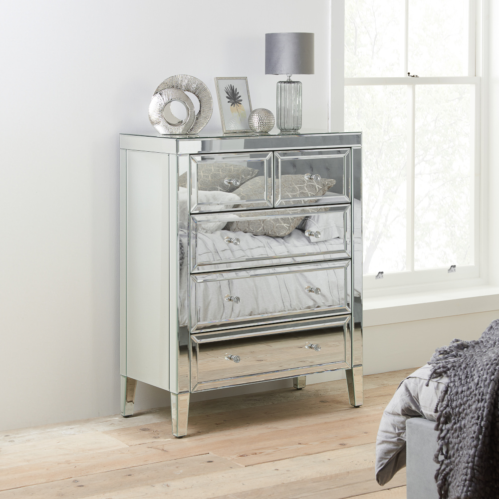 Valencia Mirrored 3 2 Drawer Chest